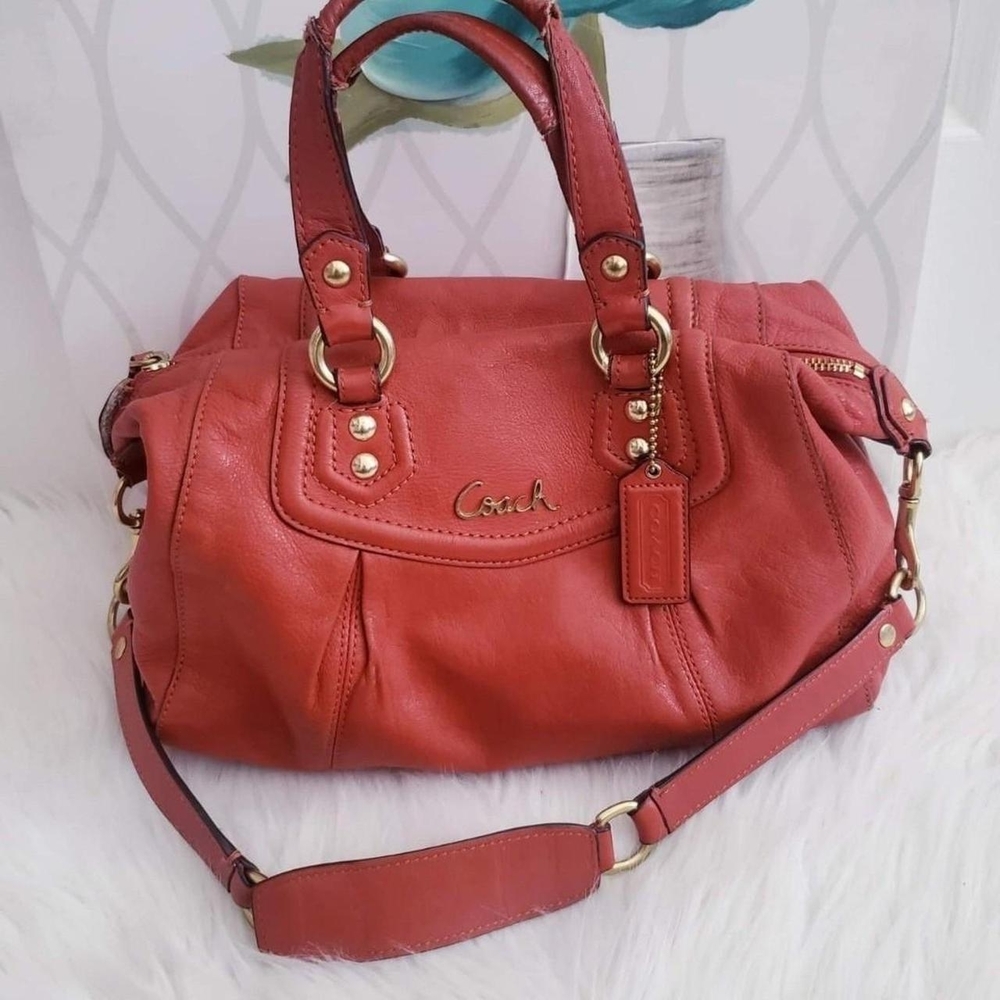 Coach Orange Leather Satchel Purse